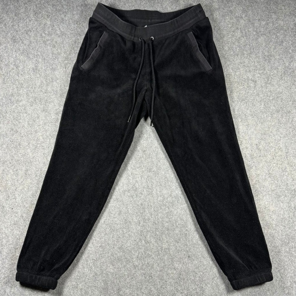 Athleta Recover‎ Cozy Jogger Black Fleece Sweatpants Womens Medium Petite MP